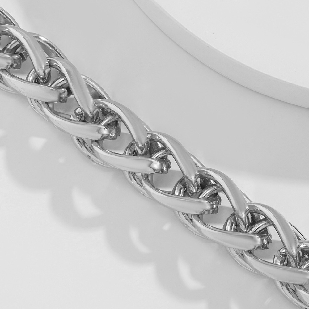 ⚜️[𝟯𝟬%𝗢𝗙𝗙|𝗯𝘂𝗻𝗱𝗹𝗲𝘀 𝟯+]⚜️Big Link Silver Braided Choker NEW - Picture 5 of 10